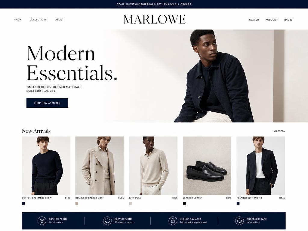 Marlowe fashion e-commerce website concept